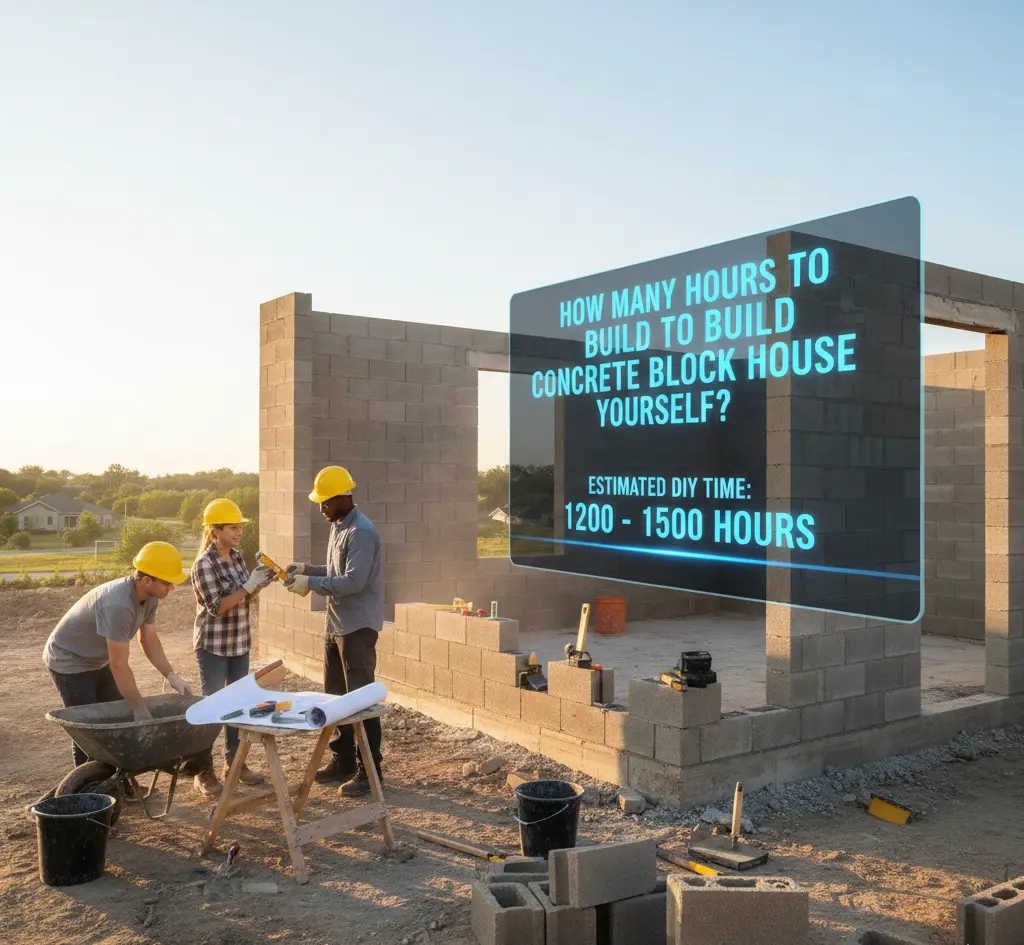 How many hours to build a concrete block house yourself