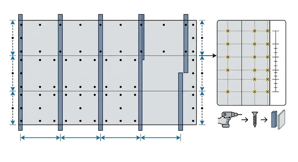 How many screws per sheet of drywall