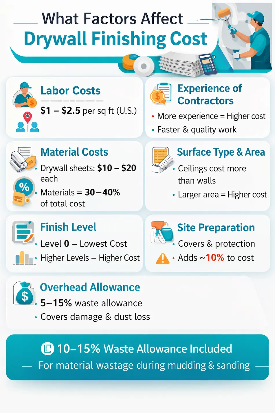 drywall finishing cost