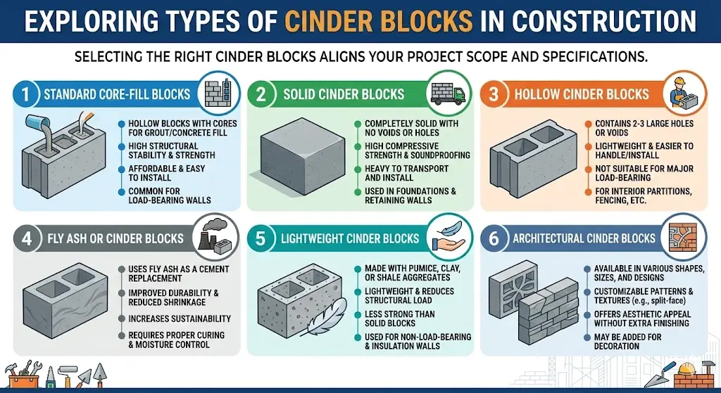 standard cinder block size