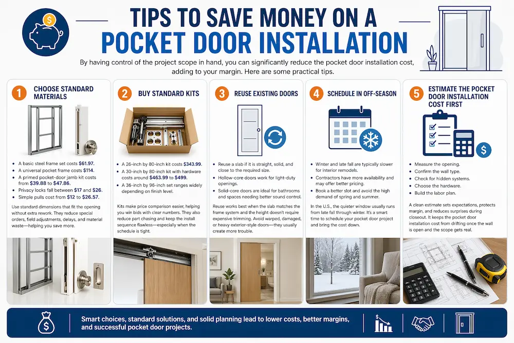 Pocket door installation kit
