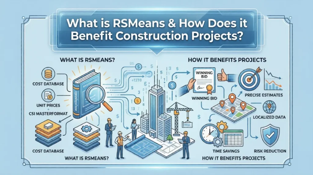 How it works with database features on the left and benefits like winning bids on the right