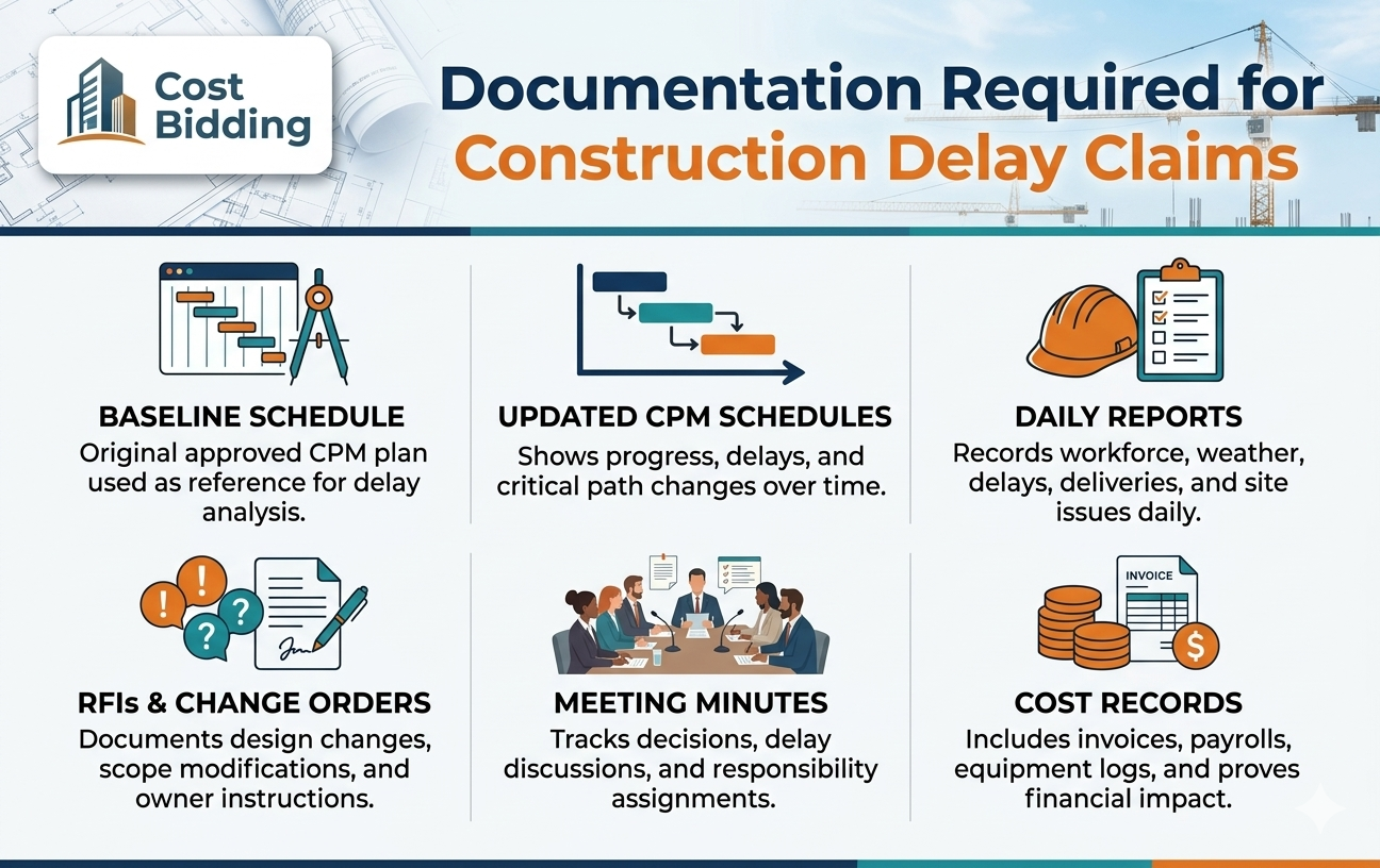 What Documentation is Required for Delay Claims - Cost  Bidding